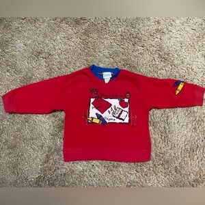 Vintage Carters Baby Long Sleeve Size 12-18m Red Casual Collegiate Fall Bookworm